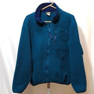 Vintage L.L. Bean Fleece Fuzzy Teddy Bear Full Zip Deep Pile Women's Medium
